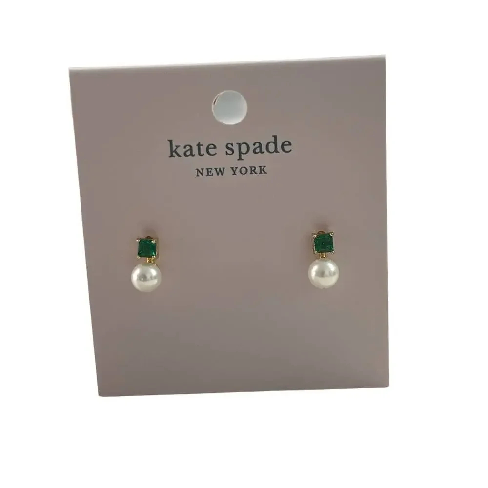 Kate Spade Little Gem Pearl And Stone Mini Studs New Earrings